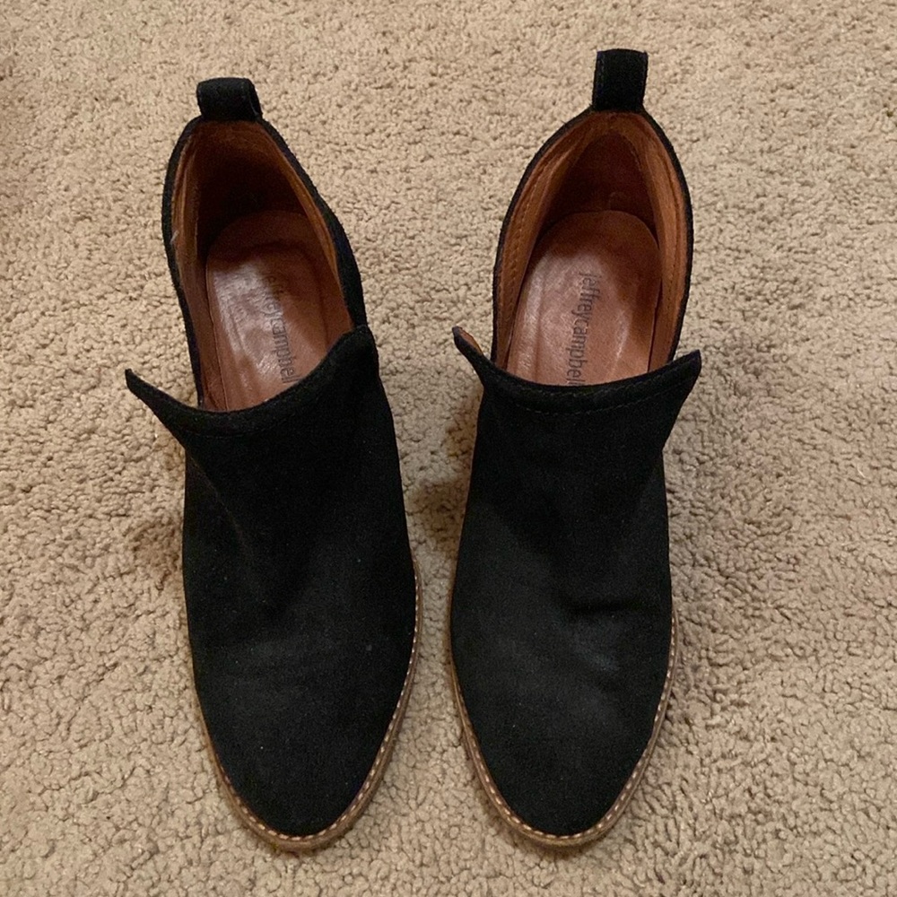 Black suede booties